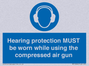 Hearing protection MUST be worn while using the compressed air gun